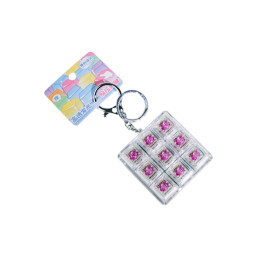 High-Transparency Glow Stress-Relief Nine-Grid Key Clip - Pink